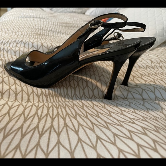 Manolo Blahnik Patent Leather Peep-toe Heels - Picture 2 of 4